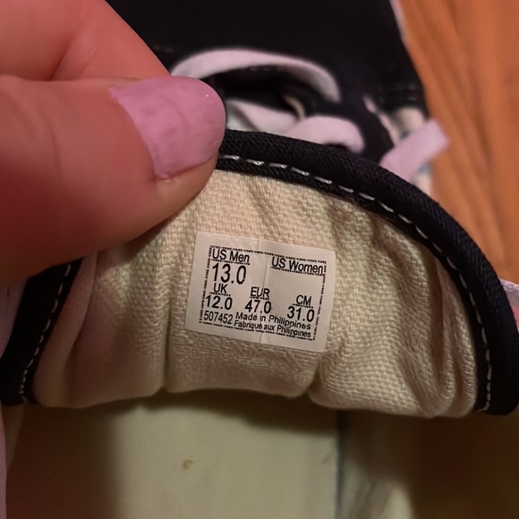 Never Worn sz 13 Mens Blue and White Checker Vans - Picture 8 of 8